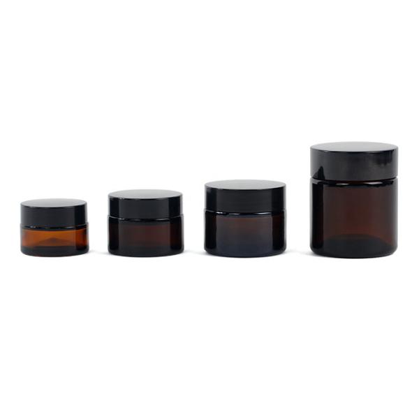 Amber 15ml 50ml Glass Cosmetic Cream Jar With Screw Cap