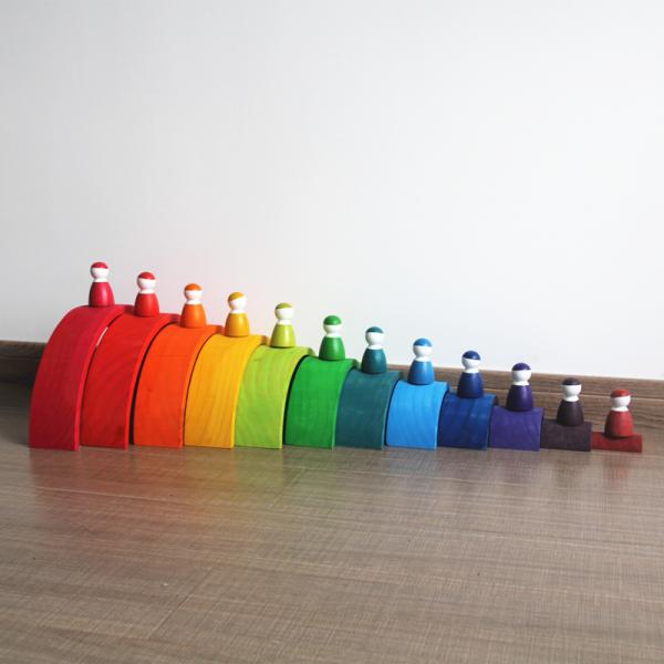 6cm Large Pastel Rainbow Stacker Nesting Rainbow Block Set