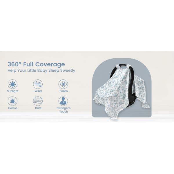 100% Muslin Cotton Baby Car Seat Cover 22.5x32 Inches Universal Fit