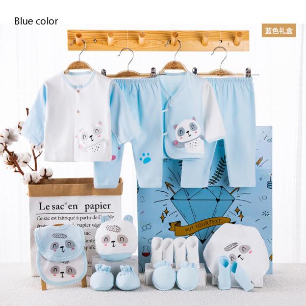 Golden supplier organic 100% cotton shower clothings clothes jumpsuits box newborn new born baby gift set for girl