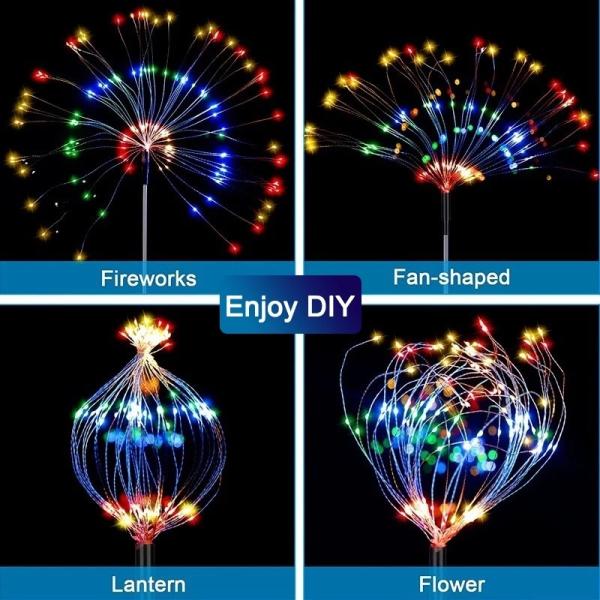 1.2V Solar LED Fireworks Outdoor Garden Fairy Lights Decorations Lawn Path Lights