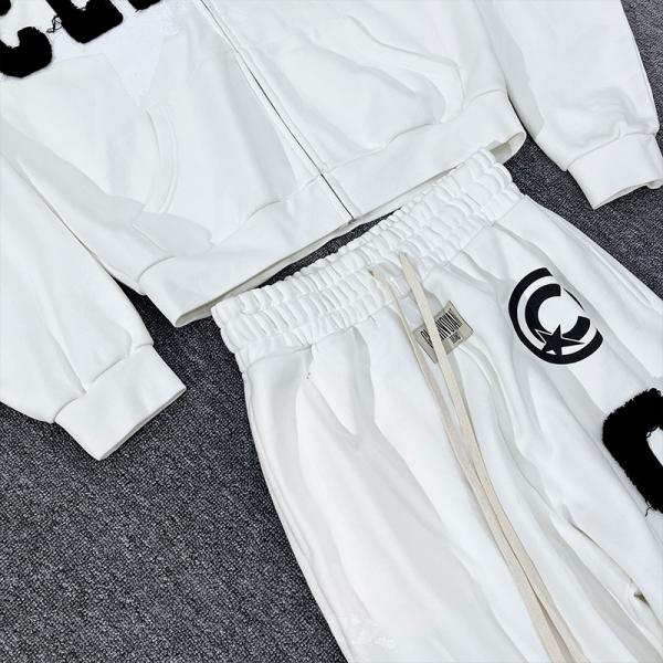 Men's Custom Tracksuit Set With Vintage Applique Embroidered Hoodie And Joggers