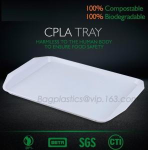 China plastic tray, food tray, food container, Fast Food Tray biodegradable plastic 5 Compartment Student Lunch Plate on sale
