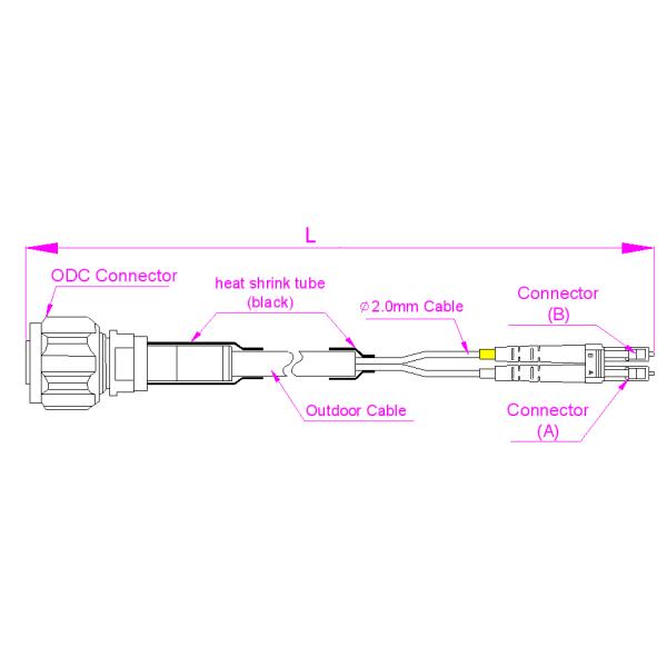 Outdoor 4Core SX MM Fiber Optic ODC-ODC Patch Cord For FTTA And Broadcast Network With Female And Male Connector