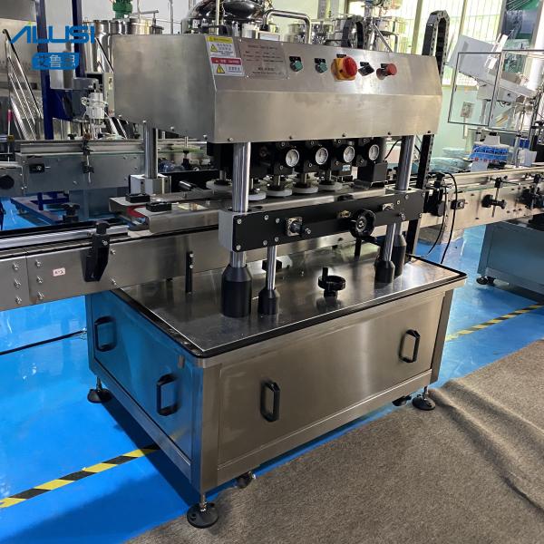 Jar Bottle Capping Machine 220V/50HZ Four Sealing Wheels PLC Control