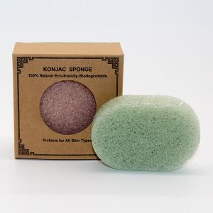 Quality Microfiber Cosmetic Oval Konjac Cleansing Sponge No Stimulation for sale