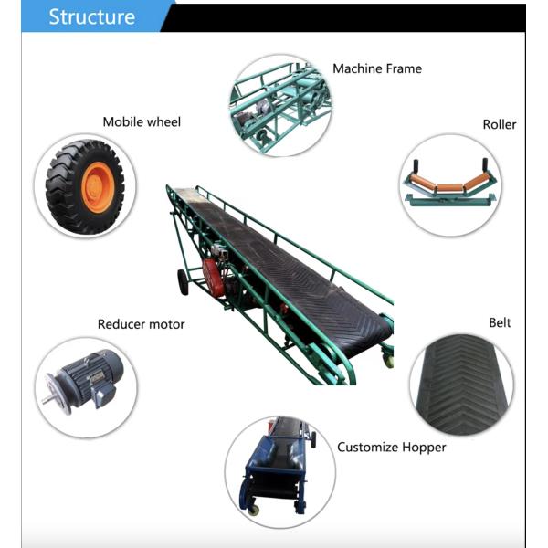 20m Lightweight Portable Conveyor Belt Portable Incline Conveyor