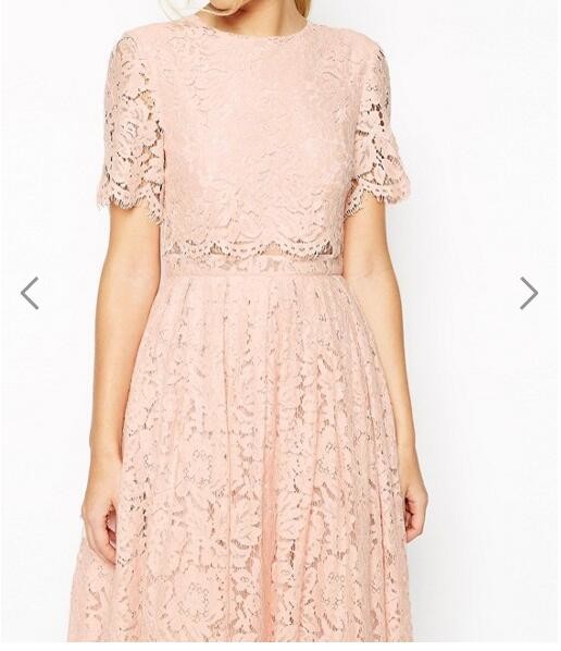 Newest Design Women Elegant Lace Midi Dress Party Wedding Dress Hot Sale