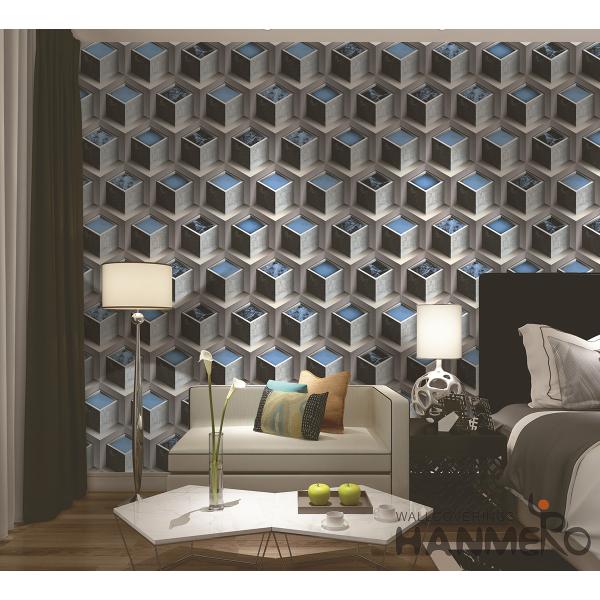 Fashion PVC 3D Home Wallpaper for Living Room Germetric Pattern Design
