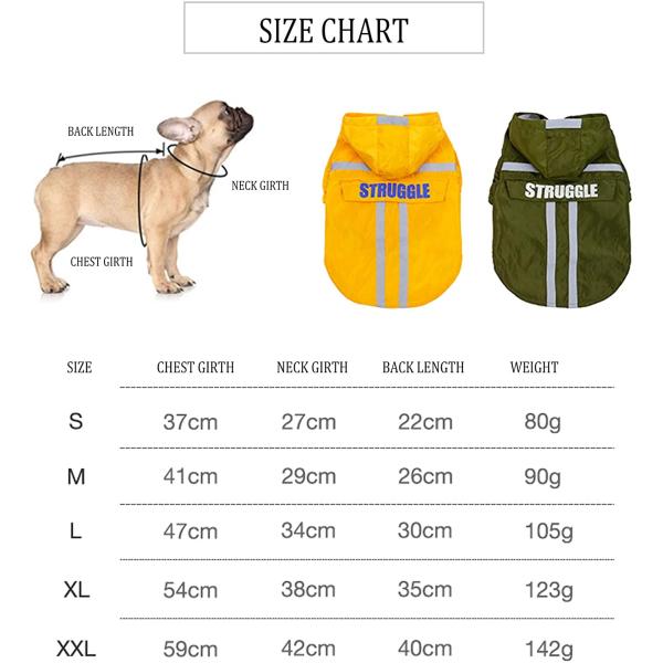 Outdoor Reflective Pet Raincoat Unique luminous Rain Jackets With Storage Bag For Dogs