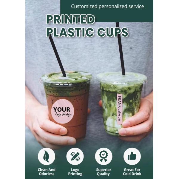 Transparent Disposable Plastic Cups Disposable Custom logo clear Pet Plastic Cup for Drink