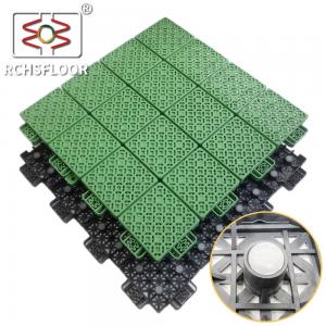 Quality Green Yellow Backyard Court Tiles 414g/ Piece Sports Flooring Tiles for sale