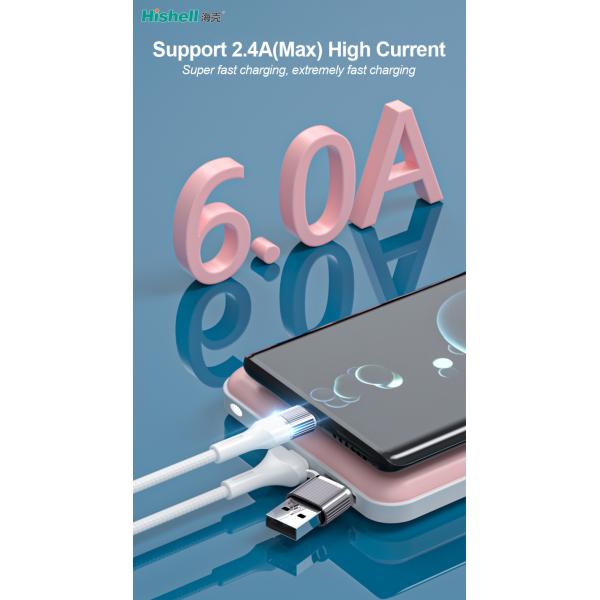 Hishell Stainproof Safe Charge Speed Data Cable For Cell Phone Multicolor