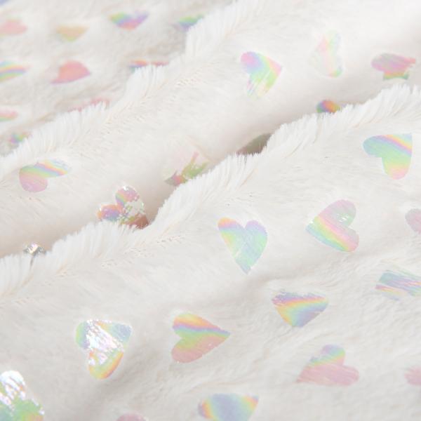 100% Polyester Plaid Style Bronzing Silver PV Plush Faux Fur Fabric for Home Textile