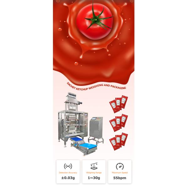 Automatic 4 Side Seal Sachet Packing Machine for Tomato Sauce