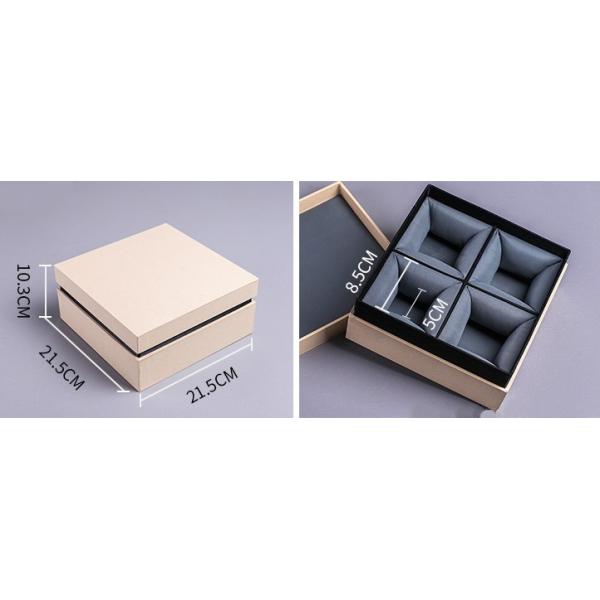 Custom Rigid Brown Kraft Paper Square Mug Bowl Storage Vase Packaging for Chinese Tea Cup Saucer Set