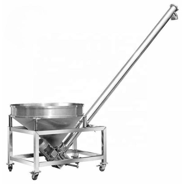 OEM Adjustable Height and Speed Stainless Steel Screw Auger Conveyor with Small Hopper