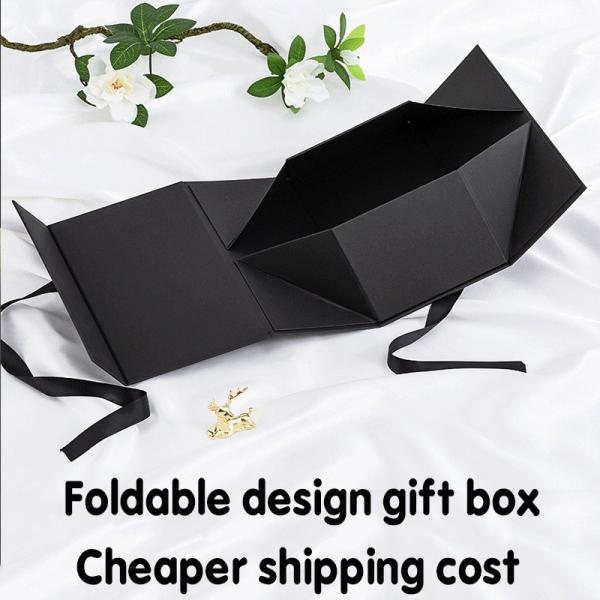 Cardboard Black Gift Box Foldable For Shoe Packaging With Handle