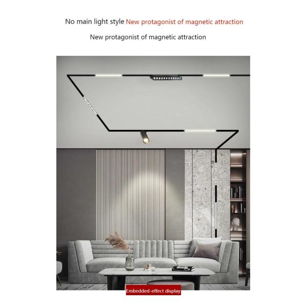 Embedded Adjustable Magnetic Track Lights 30W 48V 3000LM Flux