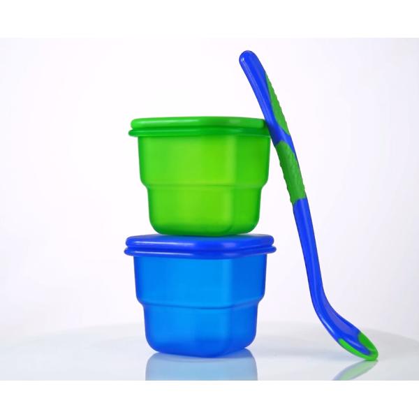 Airtight Plastic 2pcs BPA Free Food Storage With Spoon