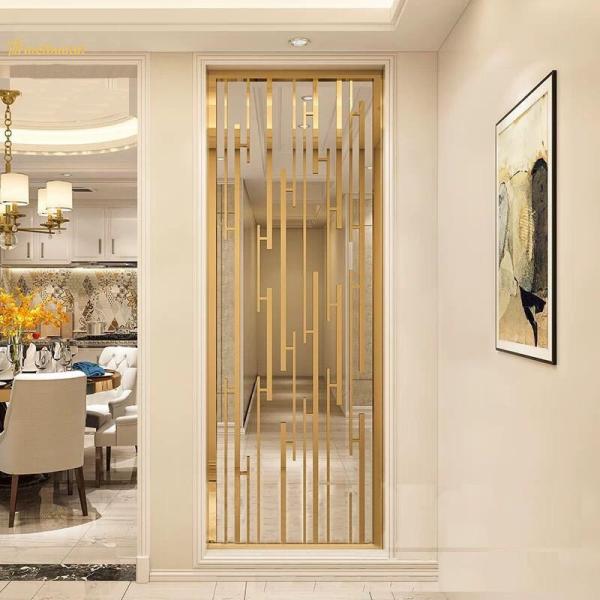 PVD Gold Coated Stainless Steel Room Partition GB Standard Size 1x2.5meter