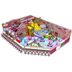 China two level candy theme trampoline park kids indoor play gym with ball pool and slide on sale