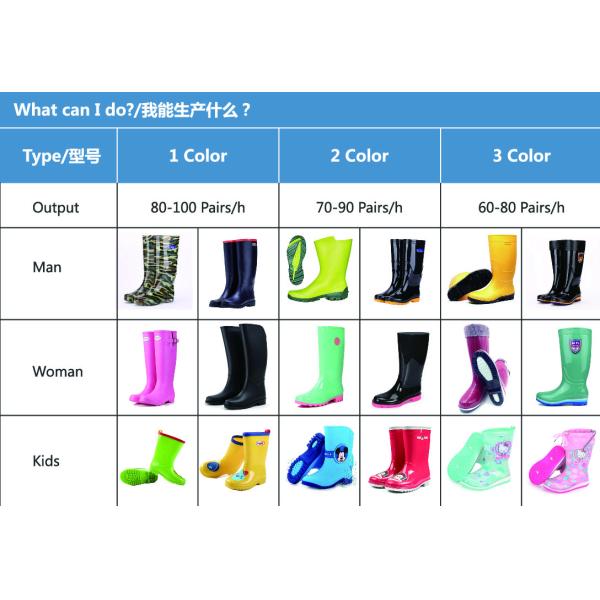 Automatic Rain Shoes Making Machine Production Line , Rotary Injection Molding Machine