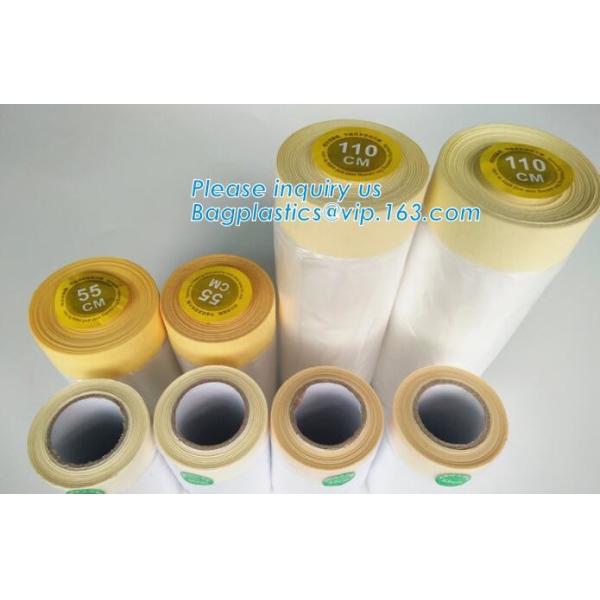 plastic register sealing cloth duct pre-taped masking film,PE material taped clear plastic masking film with dispenser