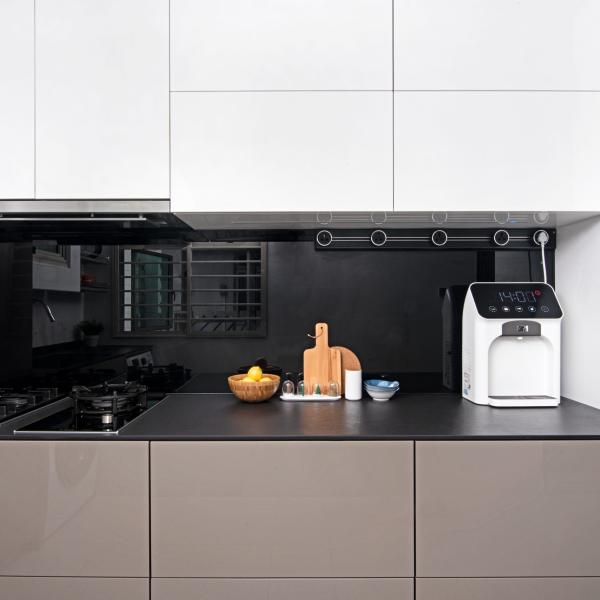 Small Size High Gloss Gray And White Lacquer Kitchen Cabinet Smart Kitchen Pantry Cabinet