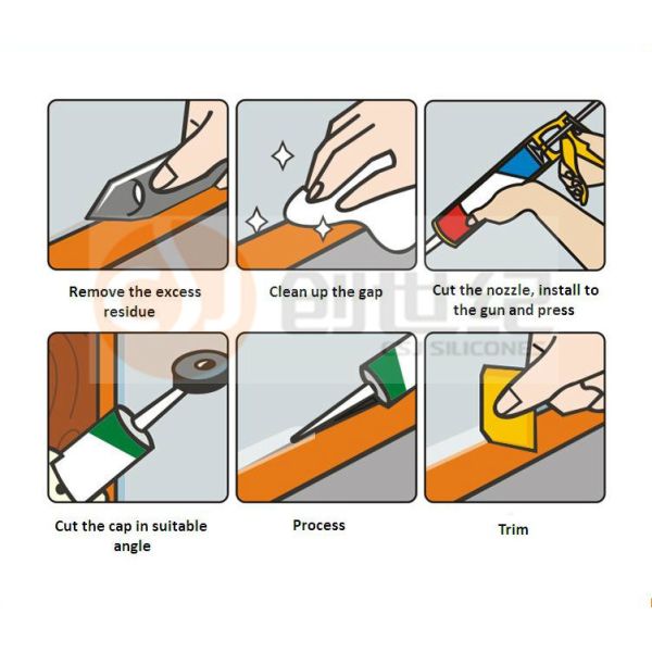 High-Elastic Acetic Cure Adhesive Sealant 300mL - Compatible with PVC Construction Materials and Steel