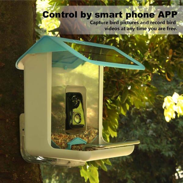 135 Degrees Smart Bird Feeder Camera AI Recognizes With Battery Power Source