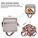 Thermal Insulated Cooler Tote Bags Wide Open Snacks Organizer Flower Printed
