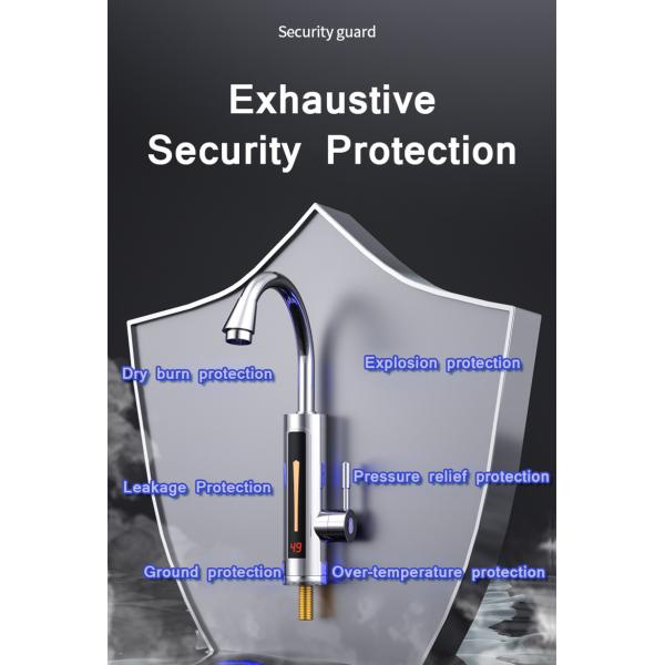 ABS Electric Hand Wash Tap SS304 Electric Kitchen Water Heater Tap 2-3L/Min