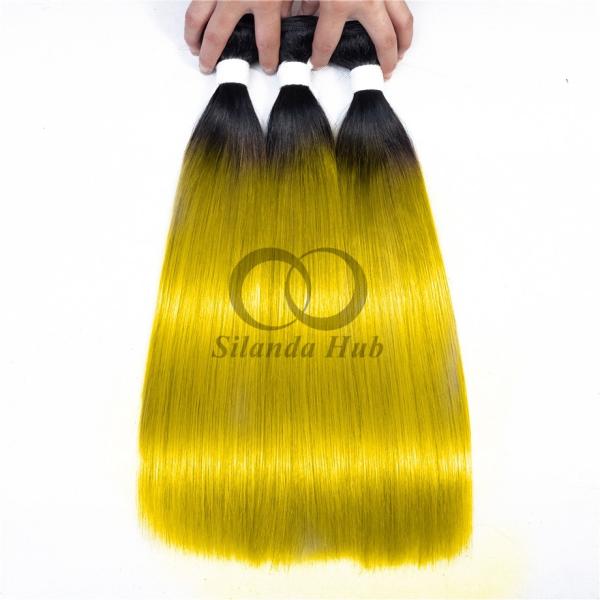 #T1B/Yellow Straight Remy Human Hair Bundles Sew In Weave Bundles Brazilian Bundle Deals