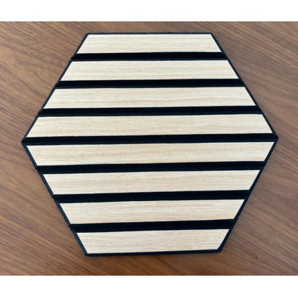 Noiseproof Hexagon Acoustic Wall Panel PET Slat Acoustic Panels Customized