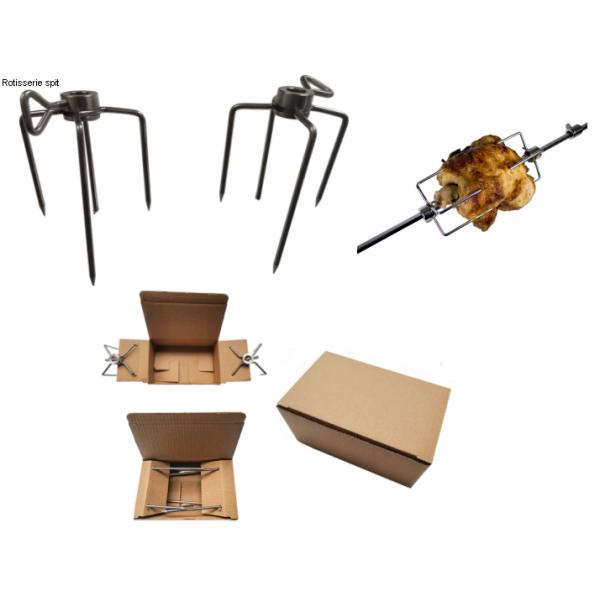 Stainless Steel BBQ Grill Rotisserie Spit Rod Meat Fork for and Advantageous Features