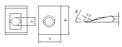 50 HRC Hardware Nuts Bolts , Steel Oxide Clip Nuts For Panel Type U 17 X 11 X 0.8 mm
