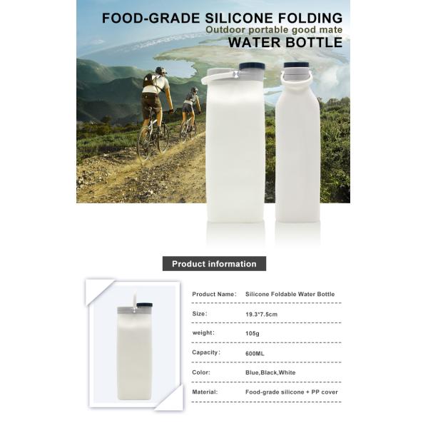 21oz Sport Cold Bike Recycled Collapsible Silicone Water Bottle