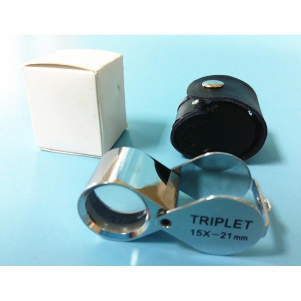 Folding Glass Jewelry Loupe with Magnification of 15X and Triplet Lens