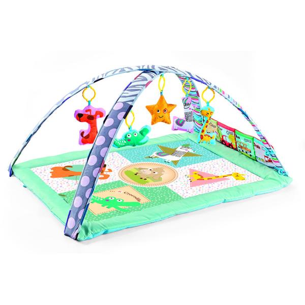 STEM Developmental Play Gym, Sensory Tummy Time Activity Play Mat, Ultra Plush & Machine Washable Playmat for Babies