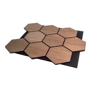 Hexagonal Akupanel soundproof medium-density fiberboard wood veneer wall panel