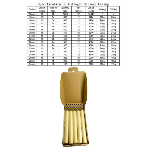 FDA Approved Natural Color Collagen Sausage Casings For Sausages Making
