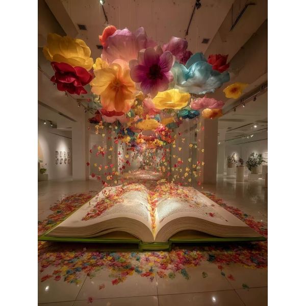Custom-made Art Installations for Large Flower Pendant Original Indoor Display & Public Space (for Festivals and Store Anniversaries