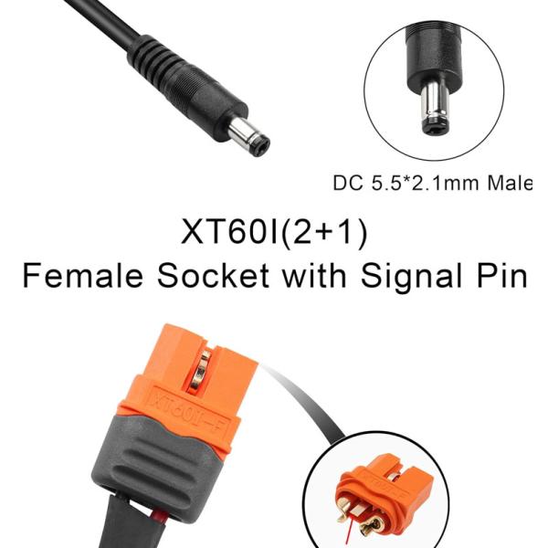 DC 5.5x2.1mm 5.5x2.5mm Plug Male Barrel Jack to XT60 Battery Connector Wire Cable for Solar Panel FPV