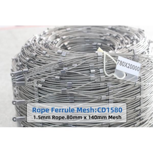 Architectural Fence X Tend Wire Rope Mesh , Flexible Stainless Steel Cable Mesh 4
