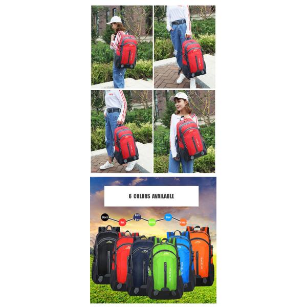 Orange 40L Waterproof Backpack 55cm Camping Travel Backpack With USB Charge Hole
