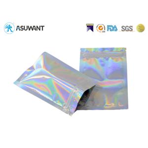 Holographic Weed Aluminium Foil Mylar Zipper Bags For Candy