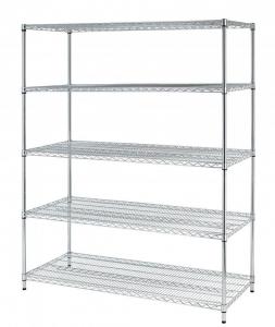 China BSCI factory & NSF certified 4 Tier carbon steel rolling chrome wire shelving on sale