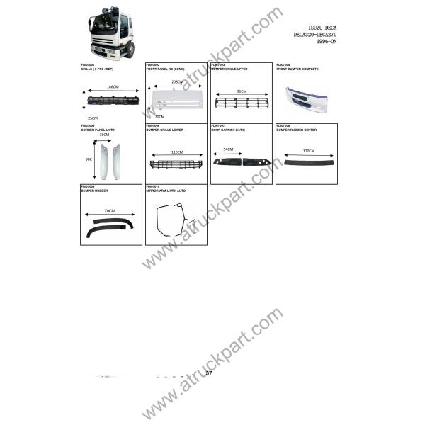 Bumper Griller Upper For ISUZU DECA-320-270 Truck Spare Body Parts