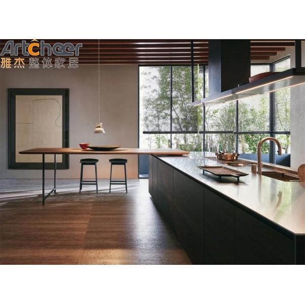 Base Customized Kitchen Cabinet Handles with Black Bench Top and Drawer Slide